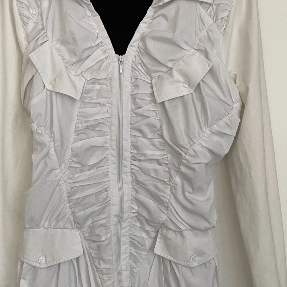 White Ruched Jacket XL - Picture 3 of 6